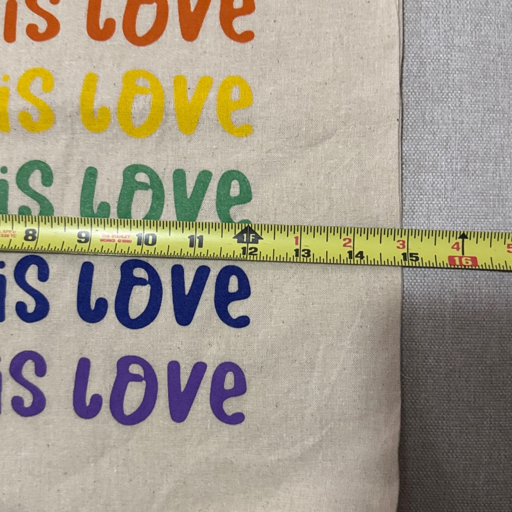 NWOT Cloth Shoppers Tote Bag-“Love is Love” Single Sided Front Logo - Picture 6 of 12